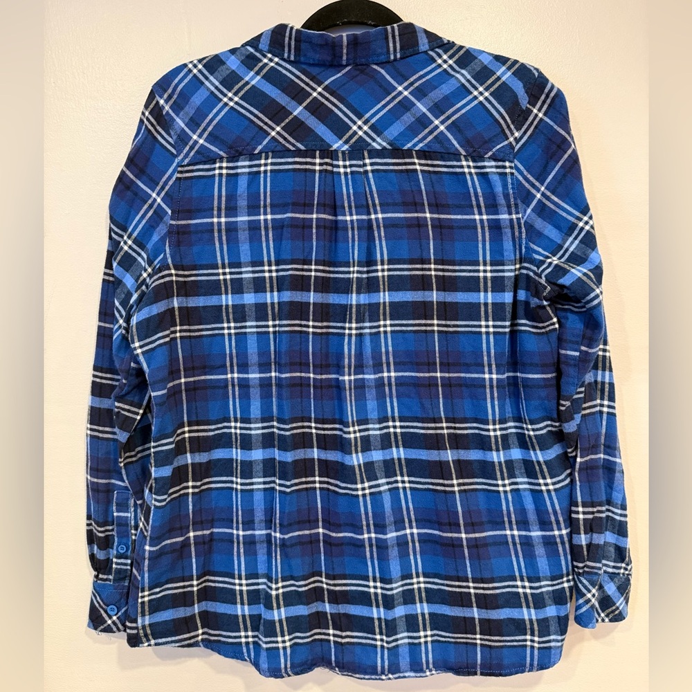 North River Outfitters Women's Blue Plaid Button Down Flannel Size Large - Picture 5 of 5